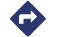 Blue diamond with right turn arrow